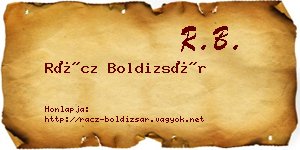 Rácz Boldizsár névjegykártya